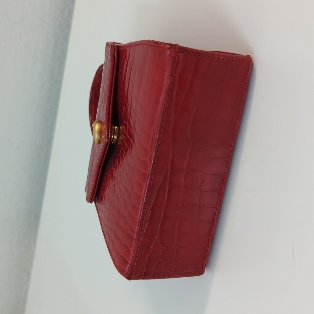 Vintage Vicenza Moon Face Mini Purse Crossbody Red leather retro astrology - Picture 8 of 14